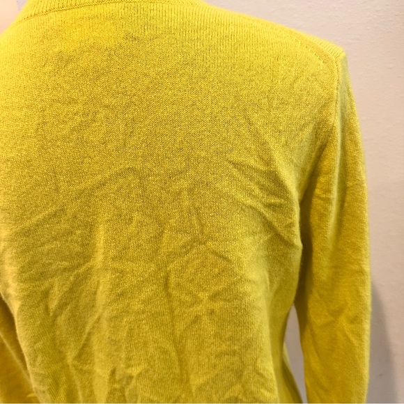Bright Yellow Chartreuse EUC J. Crew Cashmere classic-fit Crewneck Sweater - Picture 12 of 13
